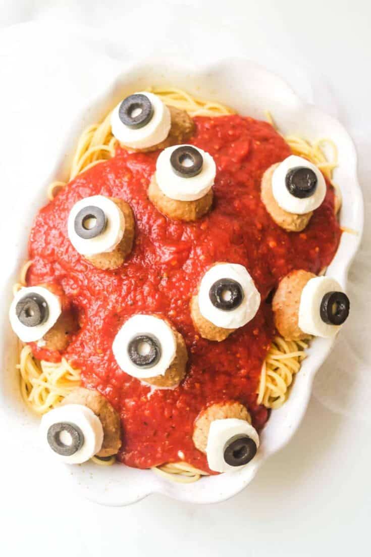 Peepers & Pasta: Eyeball Meatball Spaghetti
