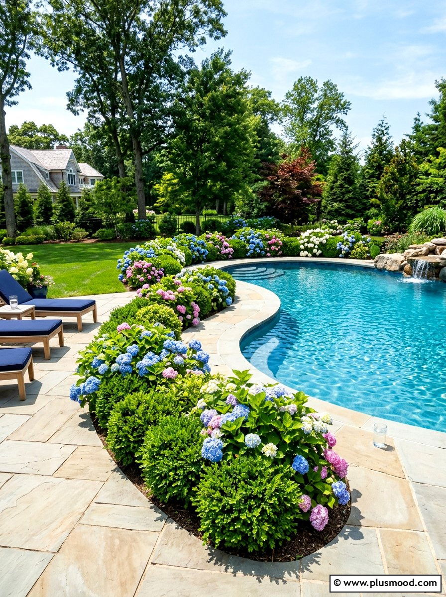 Lush Shrubs to Frame Your Pool Area