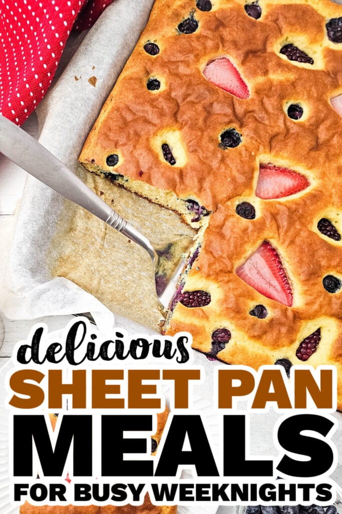 Easy Sheet Pan Pancakes with Fresh Berries for a Crowd