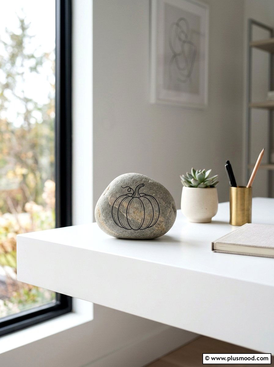 Sleek Silhouettes: The Art of Minimalist Pumpkin Rocks