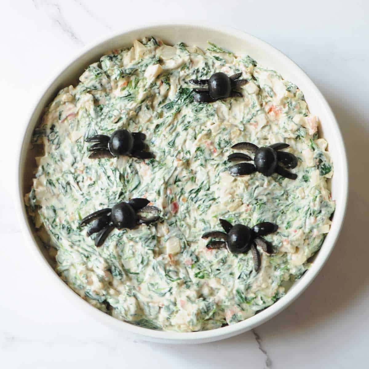 Creepy-Creamy Spinach Web Dip