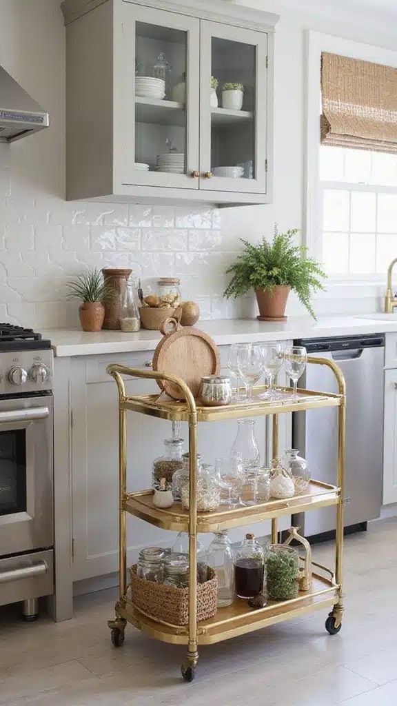 Sophisticated Bar Carts: Elevate Your Kitchen Vibe