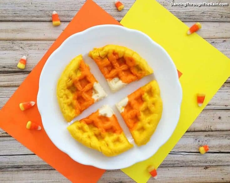 Candy Corn Sunrise Waffles
