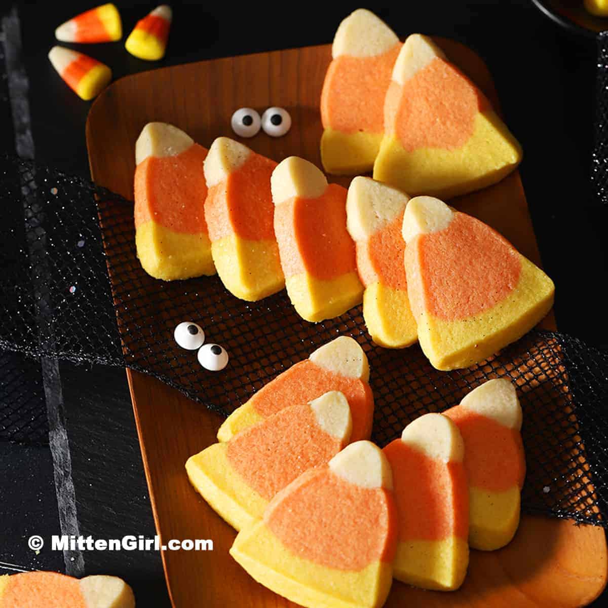 Candy Corn Shortbread Logs — Slice, Chill, Scare (In a Cute Way)