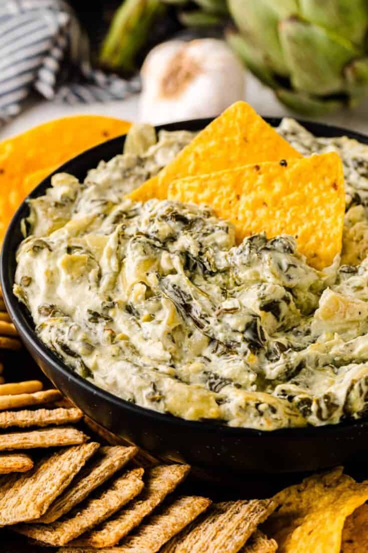 Cauldron of Creepy-Creamy Greens & Artichoke Hearts