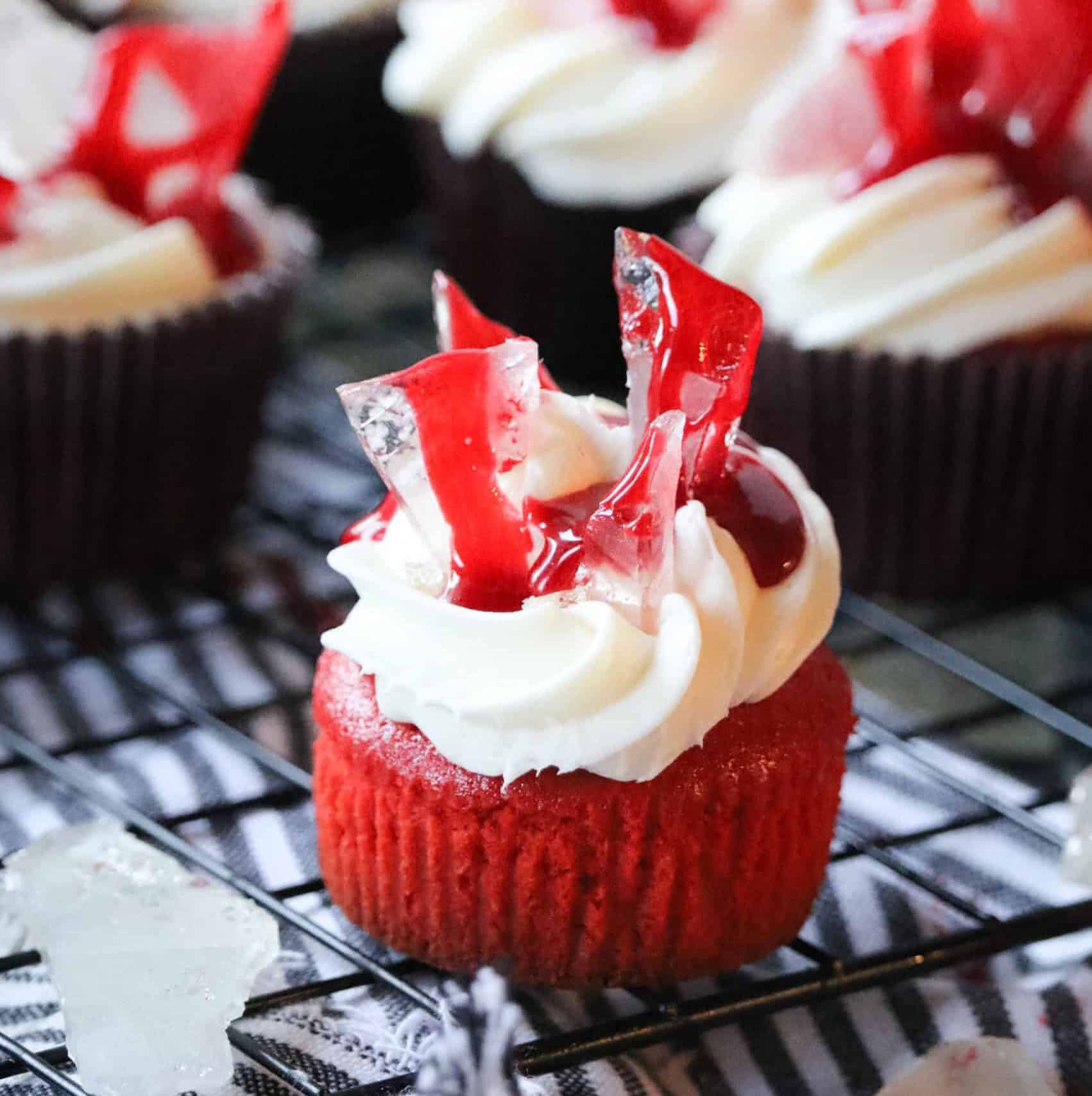 Shattered Velvet Cupcakes