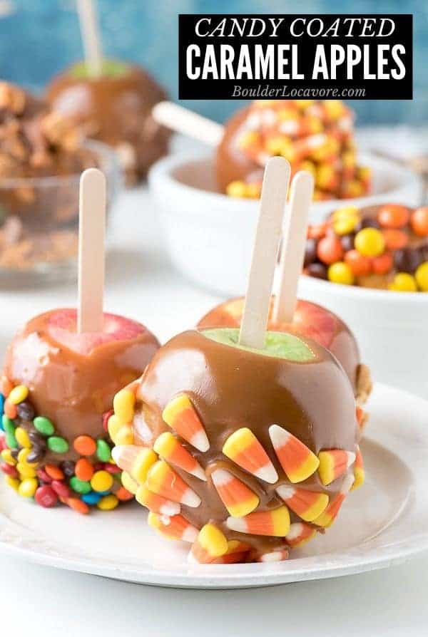 Ghoulish Candy-Topped Caramel Apples