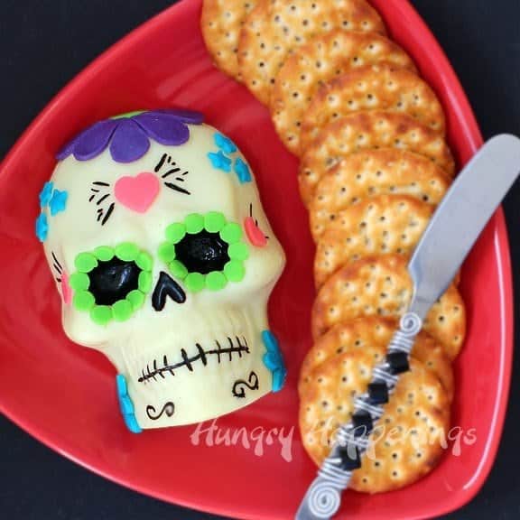 Cheesy Calavera: A Colorful Skull Appetizer