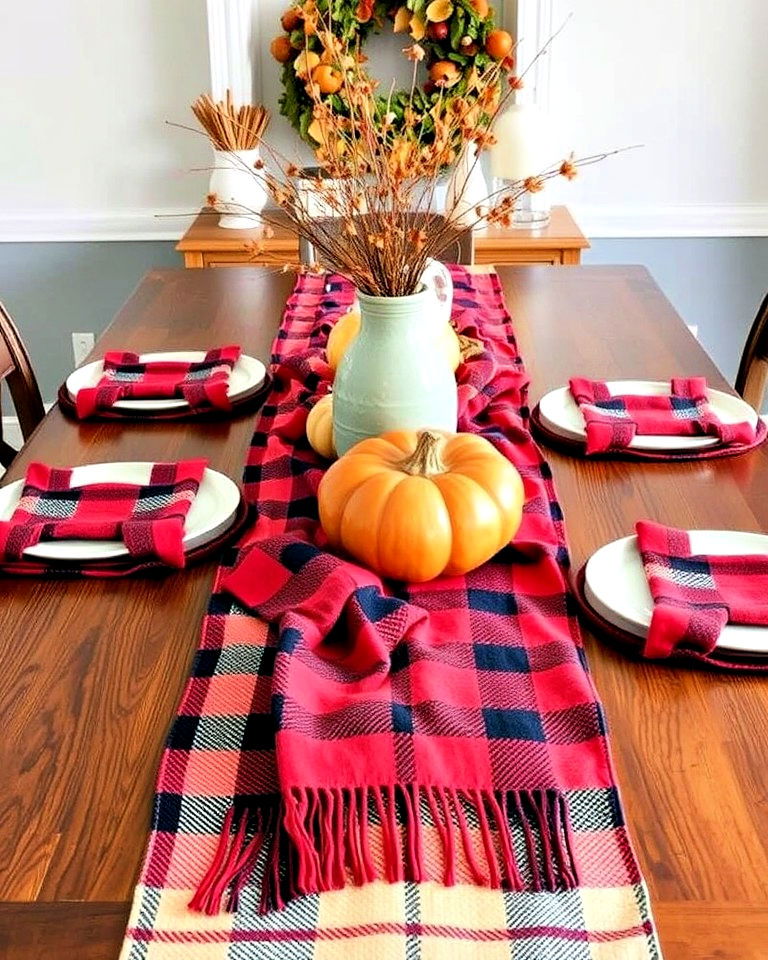 Cozy Up Your Table with Plaid Scarf Runners
