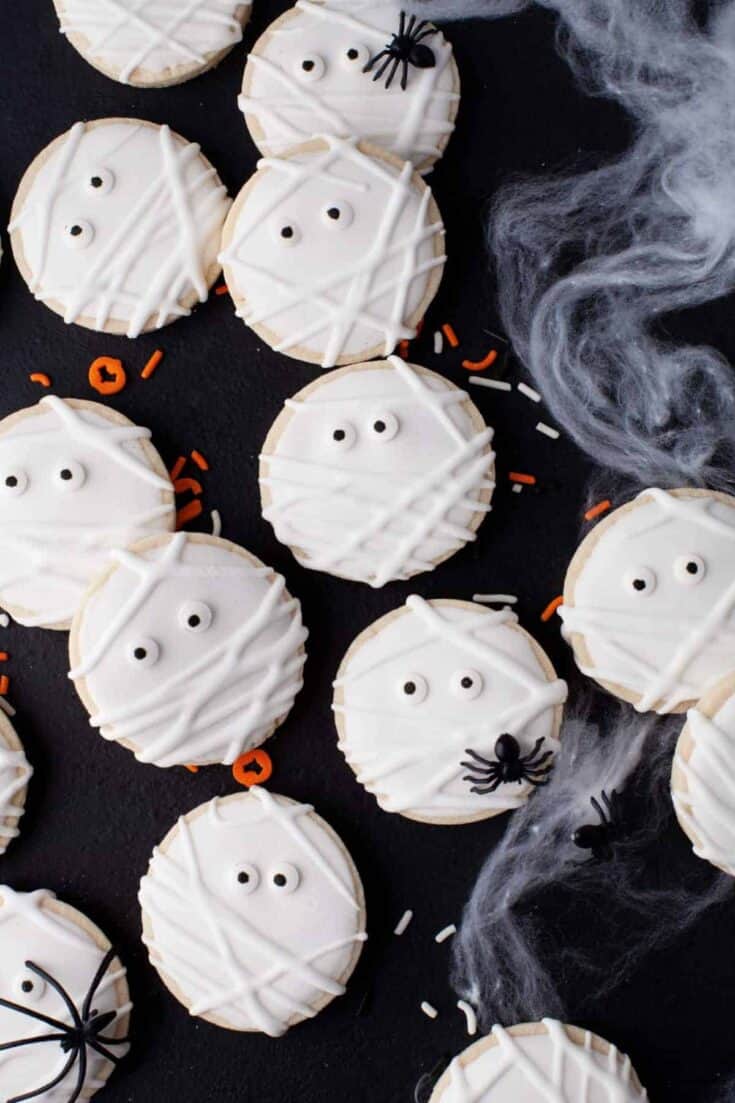 Peekaboo Mummies — Vanilla Sugar Cookies Wrapped to Spook