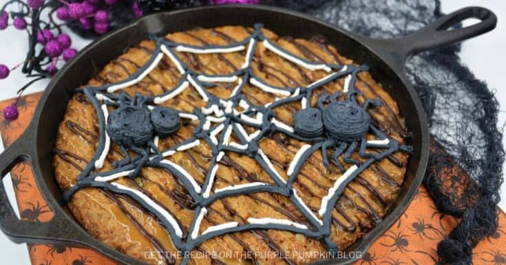Creepy-Crawly Skillet Cookie: Spider-Web Chocolate Chip Showstopper