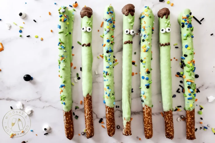 Green Monster Pretzel Wands