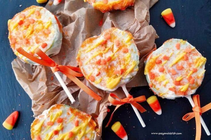 Candy-Corn Apple Wands