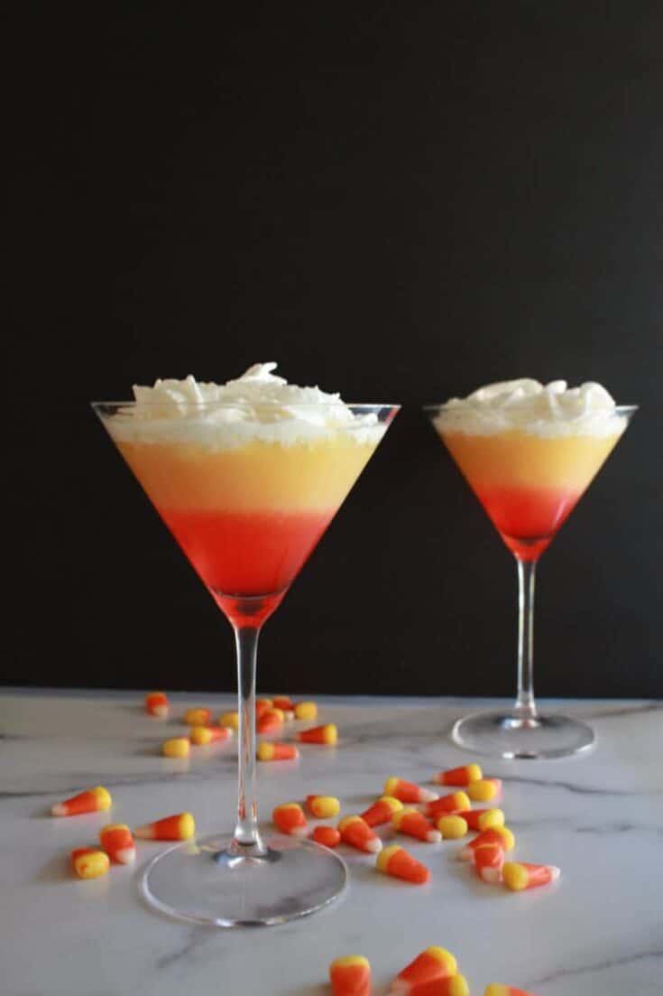 Boo-tiful Candy Corn Layered Martini