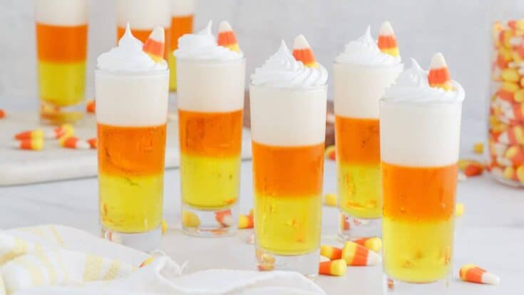 Tri-Color Tipsy Candy Corn Cups