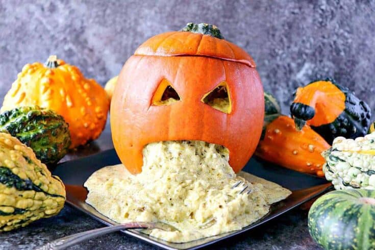 Ghastly Green Guts: The Pesto-Spaghetti Squash Spewing Pumpkin