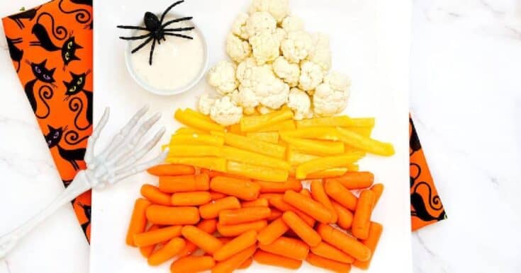 Candy Corn Crudité: A Veggie Platter with Halloween Flair