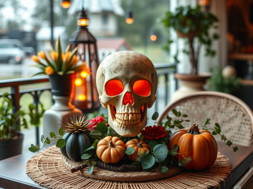 Boho Skull Centerpiece