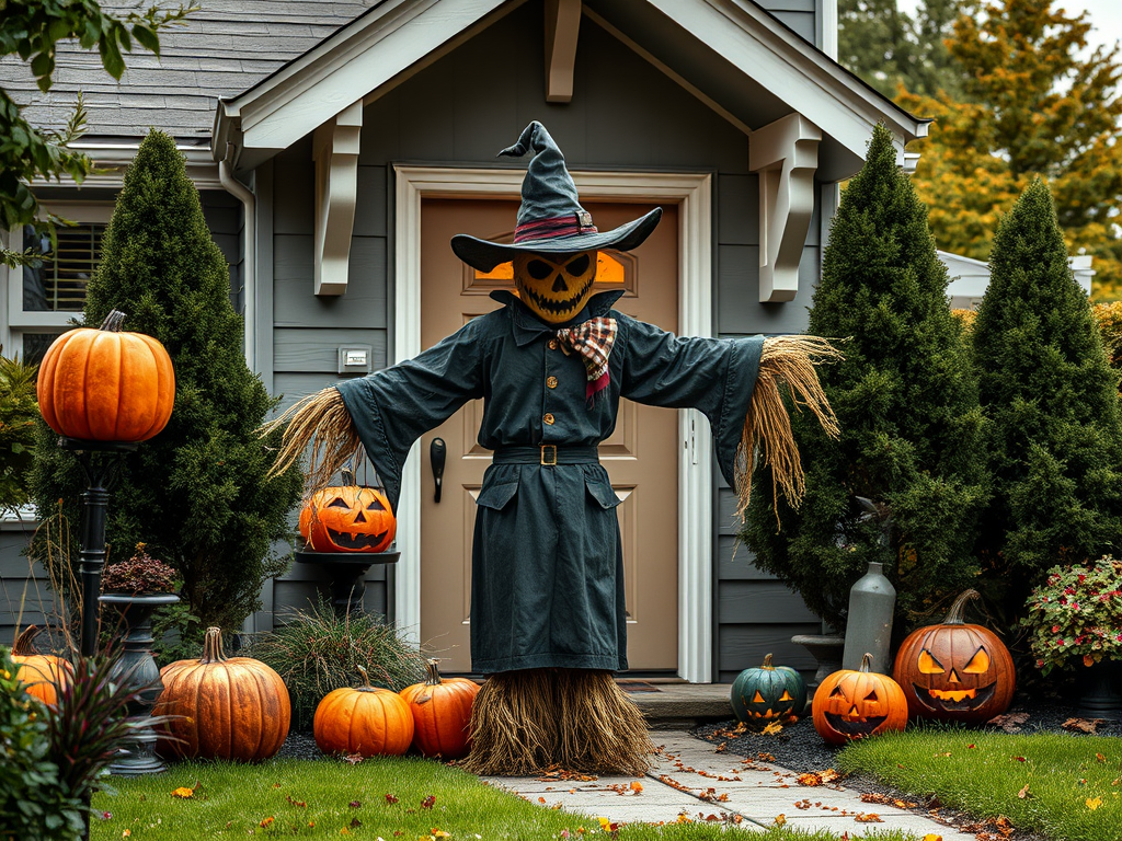 Sinister Scarecrow Guarding the Entrance