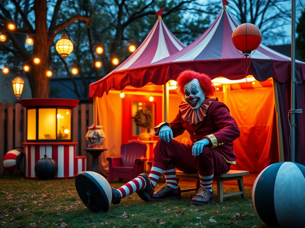 Haunted Carnival with Clown Props