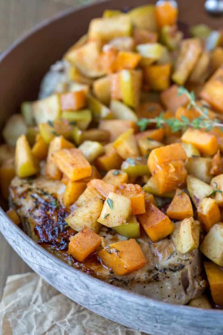 Autumn Sear: Pork Chops with Maple-Cinnamon Apples & Roasted Butternut