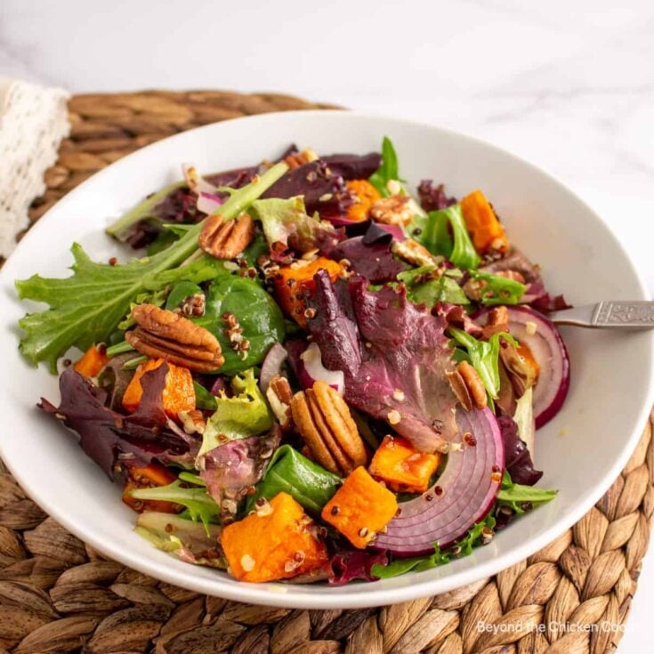 Autumn Orchard Spinach Bowl with Maple-Mustard Vinaigrette