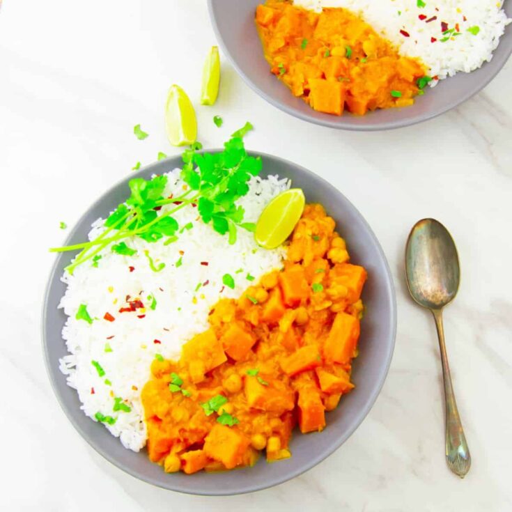 Golden Squash & Chickpea Stew with Coconut