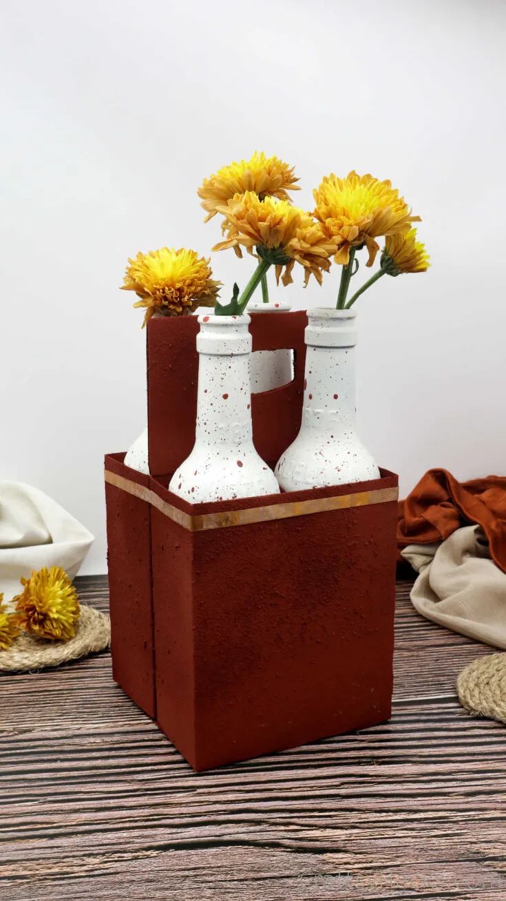 Six-Pack Floral Caddy: A Rustic Fall Centerpiece