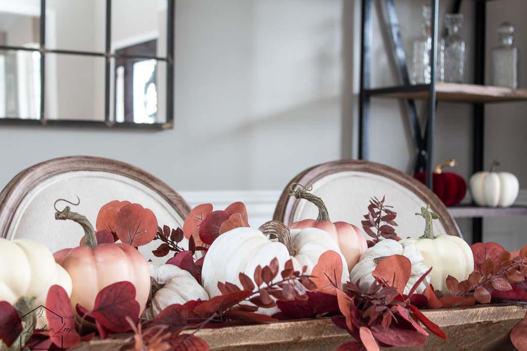 White Pumpkin Vignette for Coffee Tables