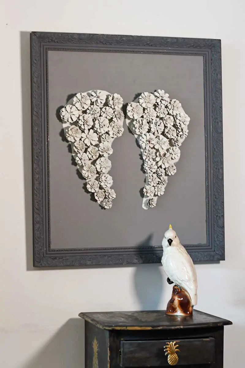 Pinecone Angel Wing Wall Sculpture