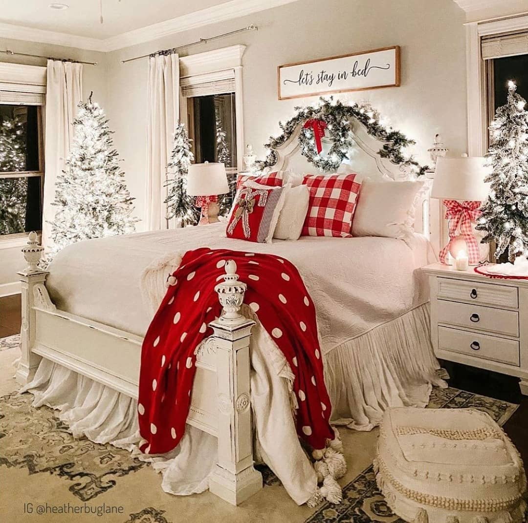 Frame the Bed with Christmas Trees