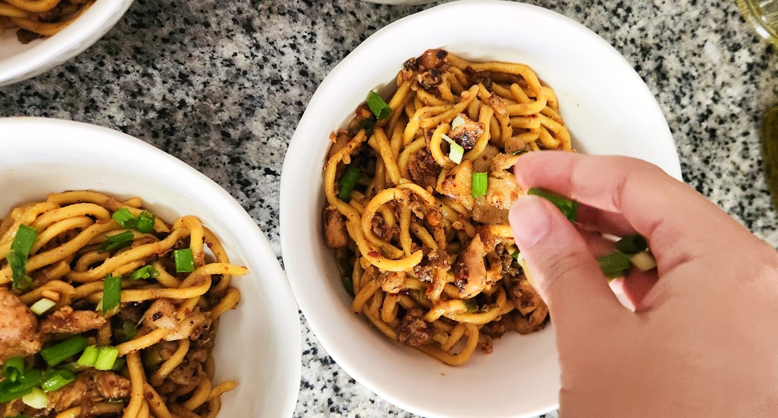 Creamy Sesame Peanut Chicken Noodles