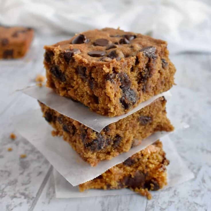 Autumn Spice Pumpkin Chip Squares