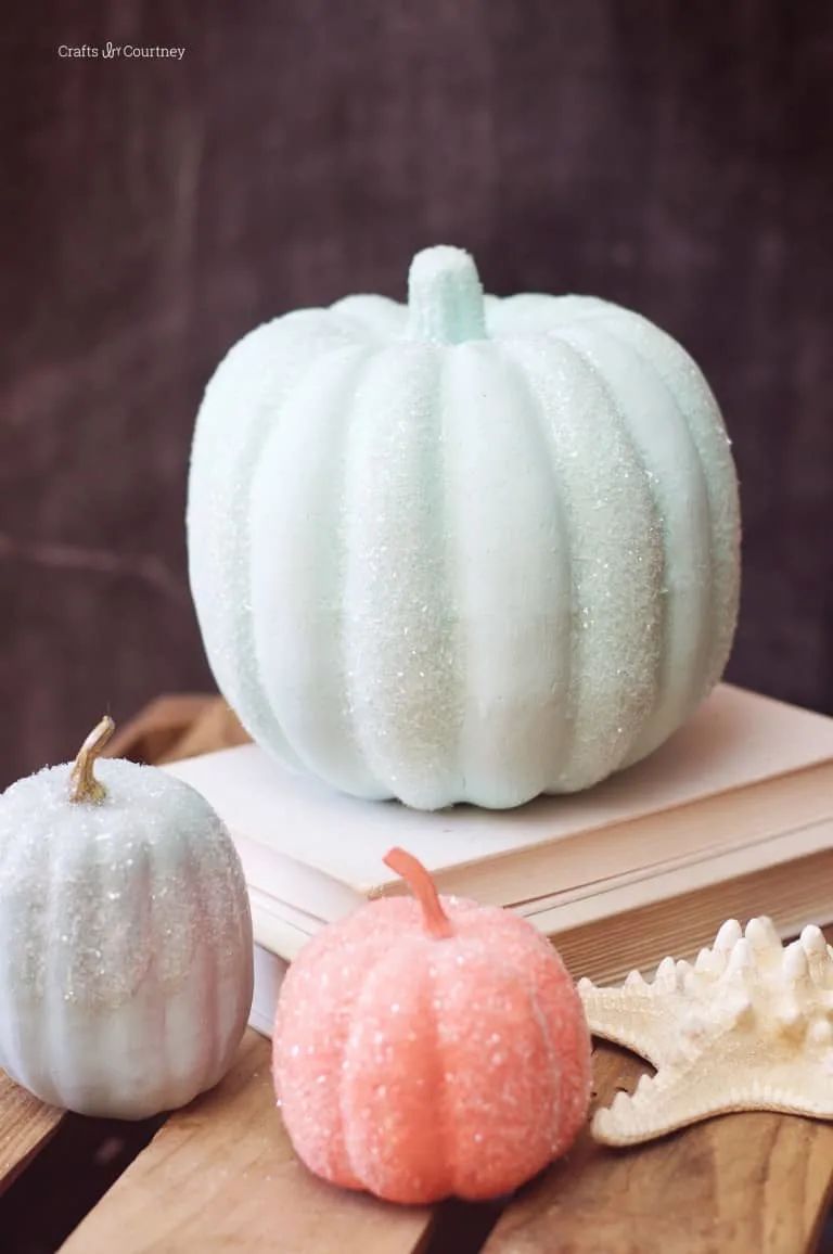 Glimmering White Pumpkin Accents