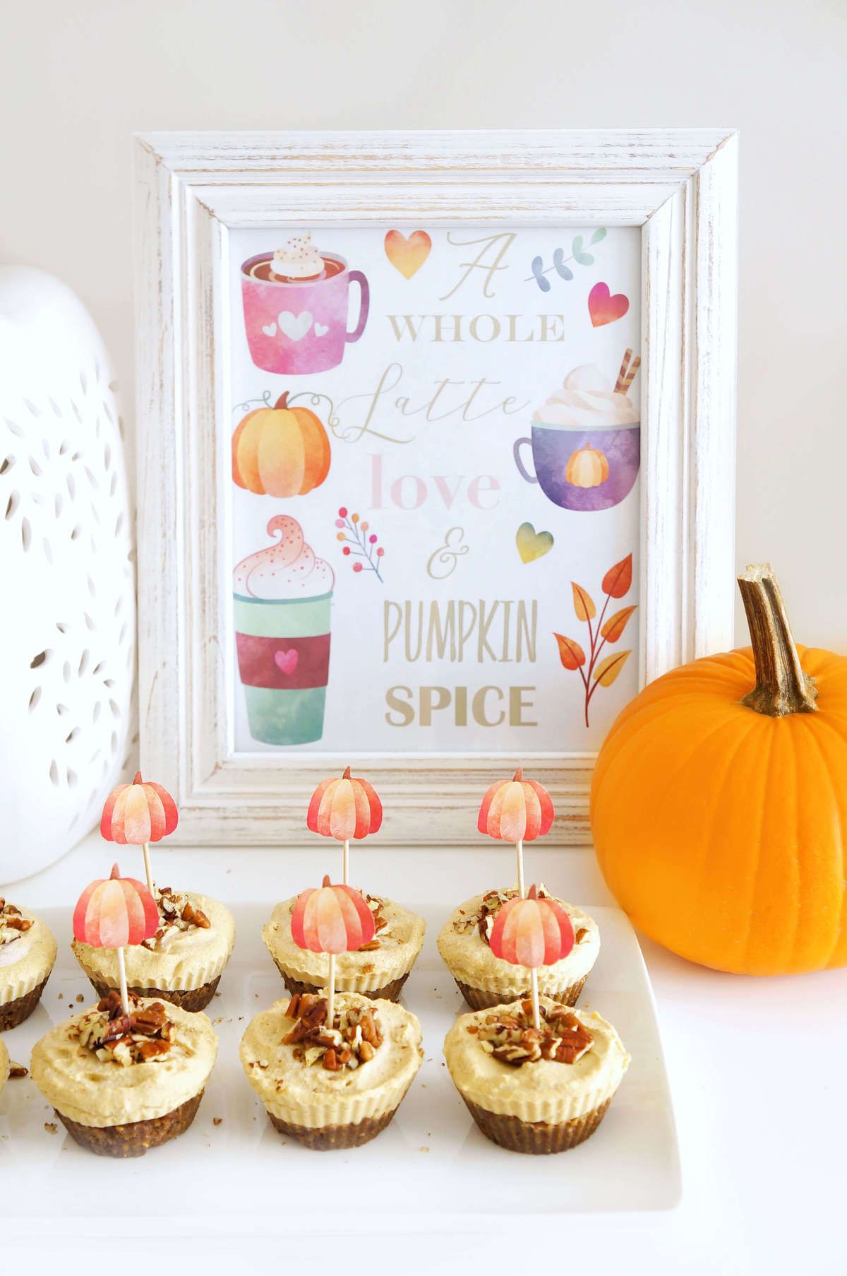 Chic Pumpkin Cupcake Toppers
