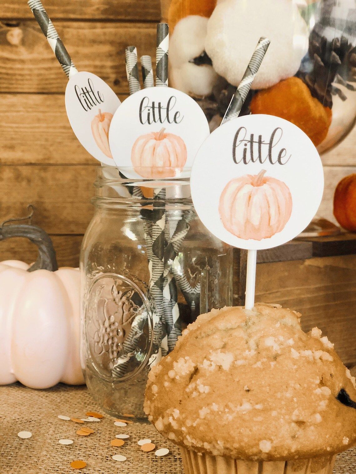Festive Pumpkin Paper Straws