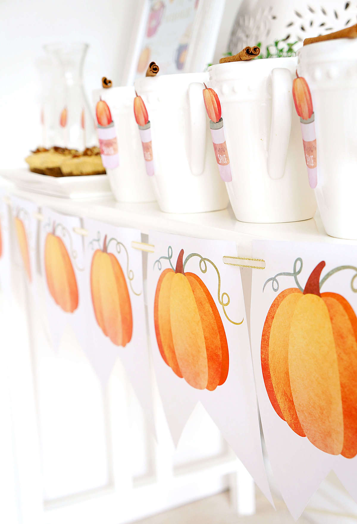 Sunlit Pumpkin Garland Printables