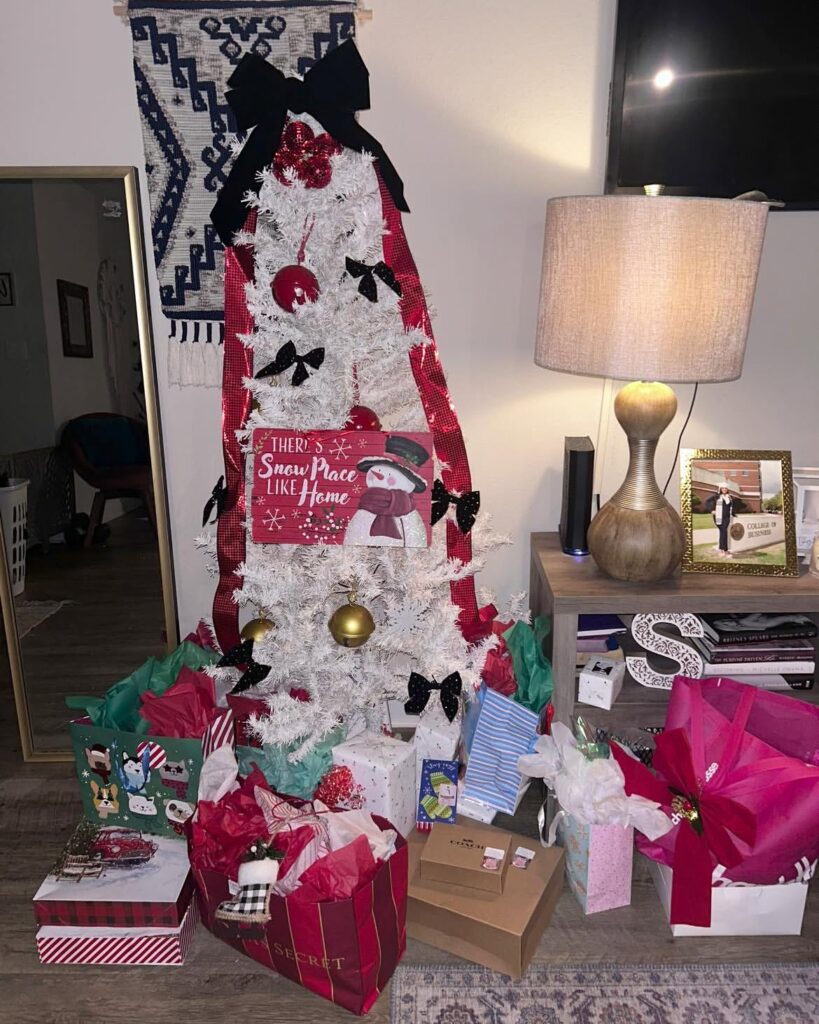 Elegantly Wrapped Mini Tinsel Tree