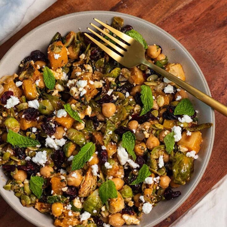 Autumn Glow Roasted Squash & Sprout Salad
