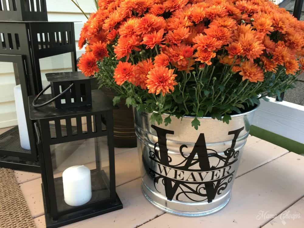 Personalized Monogram Flower Bucket