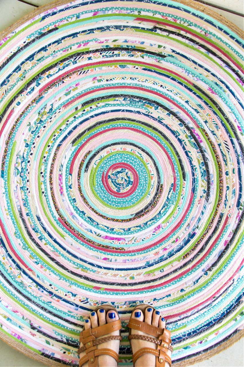 Handcrafted Fabric Rag Rug: Upcycled Boho Charm