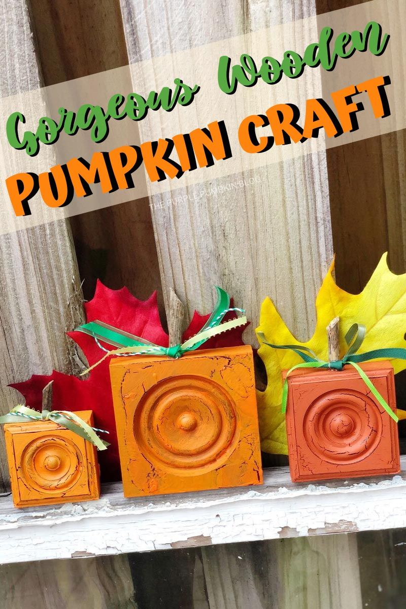 Block-Style Wooden Pumpkins: Rustic Fall Flair