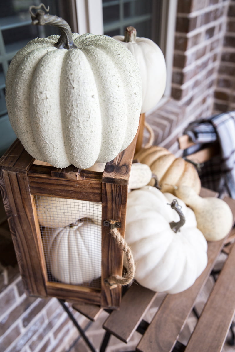 Crisp White Pumpkins: Rustic-Chic Porch Styling