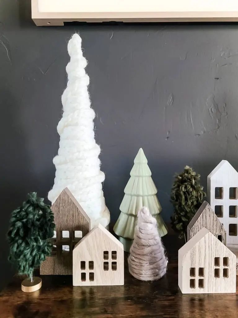 Wrapped Yarn Cone Trees for a Boho Holiday Vibe