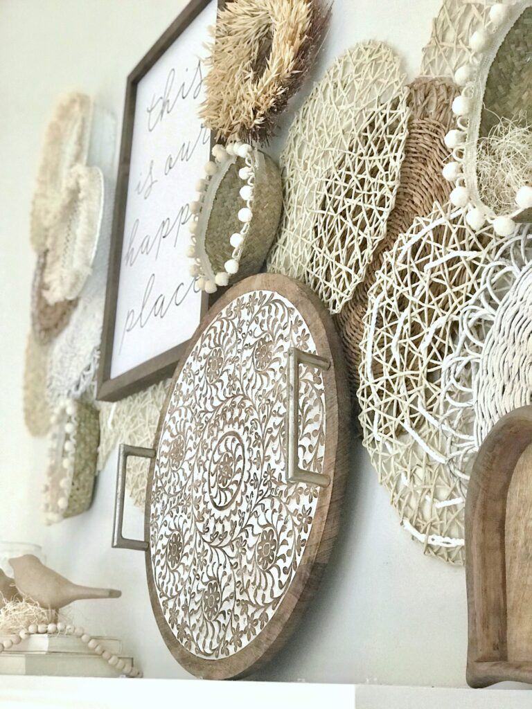 Woven Basket Gallery Above the Fireplace