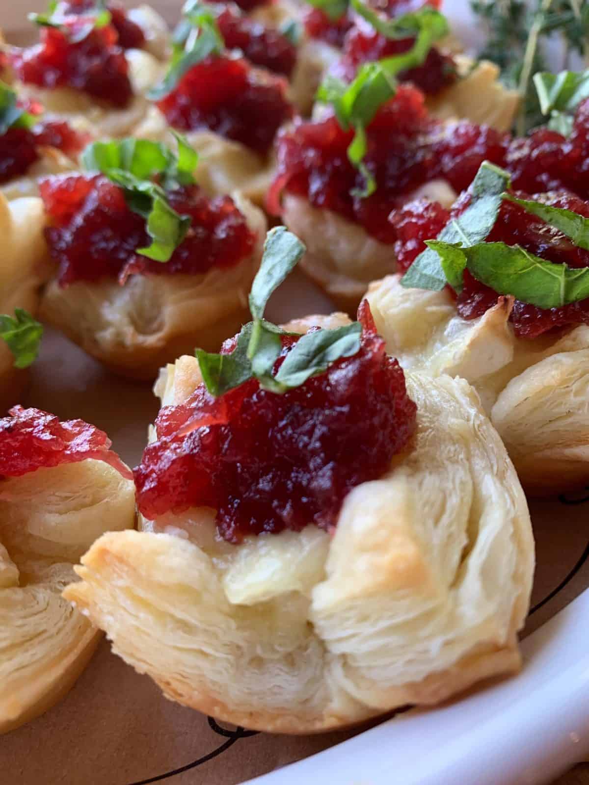 Thyme-Scented Brie Cran Tartlets