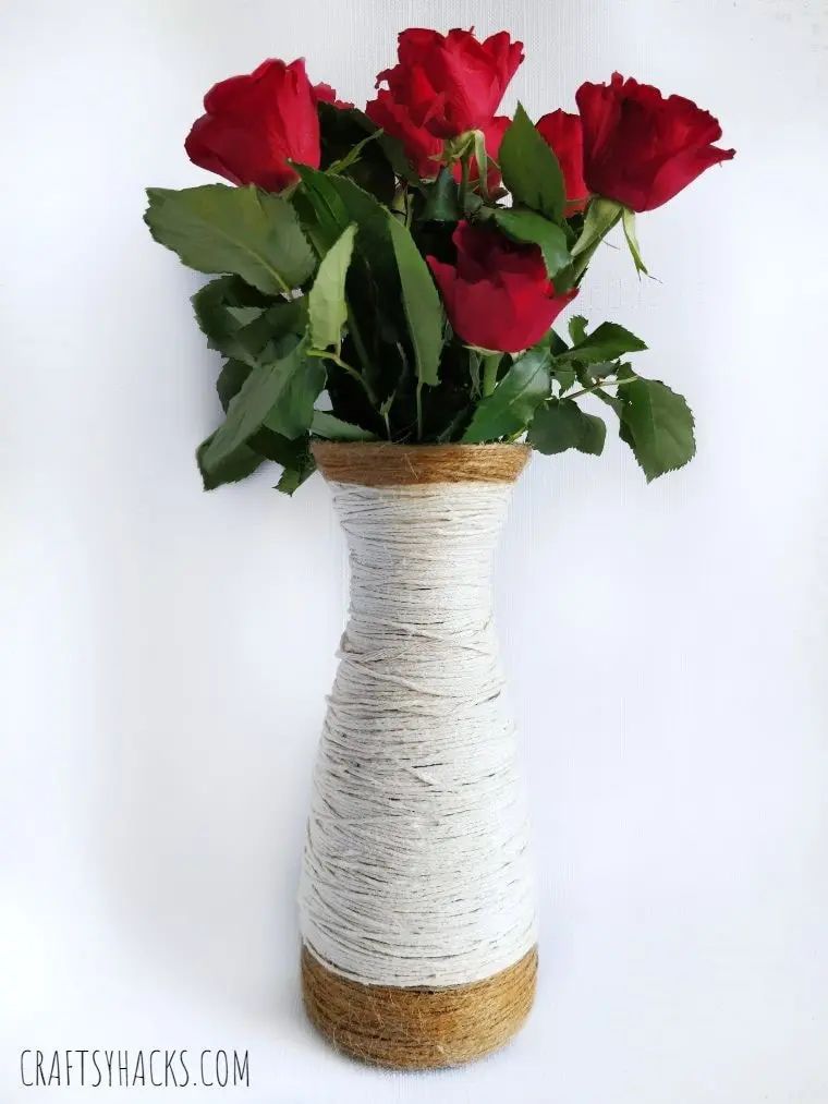 Texture-Rich Yarn-Wrapped Glass Vase