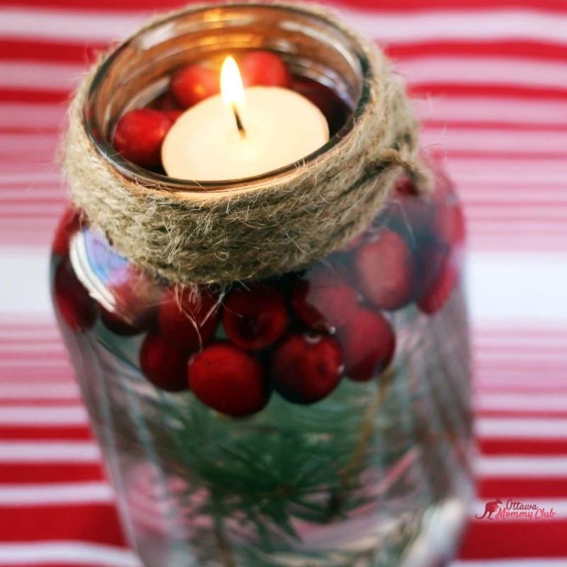 Mason Jar Christmas Candles for Festive Table Centers