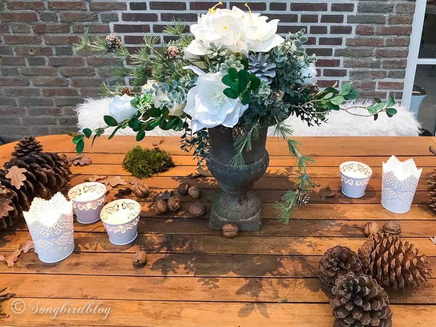 Winter Faux Floral Table Arrangement: Color Pop Without Fuss