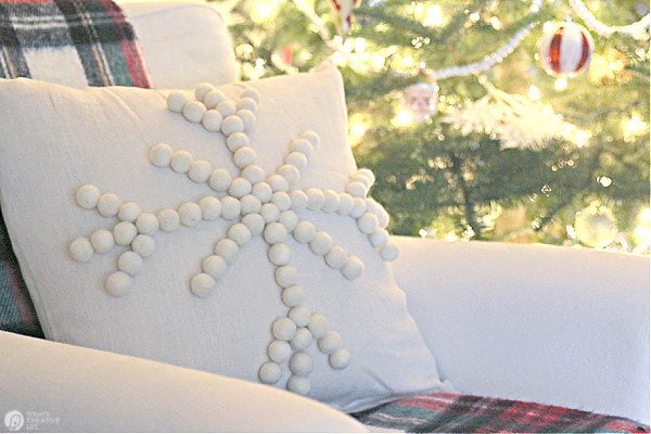 Beaded Snowflake Pillow: Texture That Shines This Winter